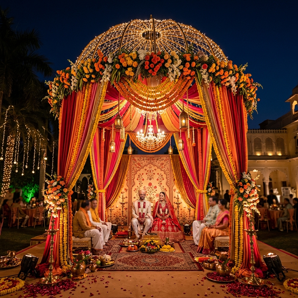 Outdoor Mandap Canopy Decoration